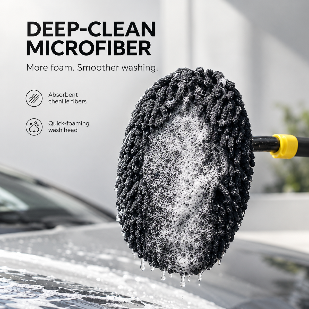 GlossDrive™ Curved Car Cleaning Brush with Extendable Telescopic Handle