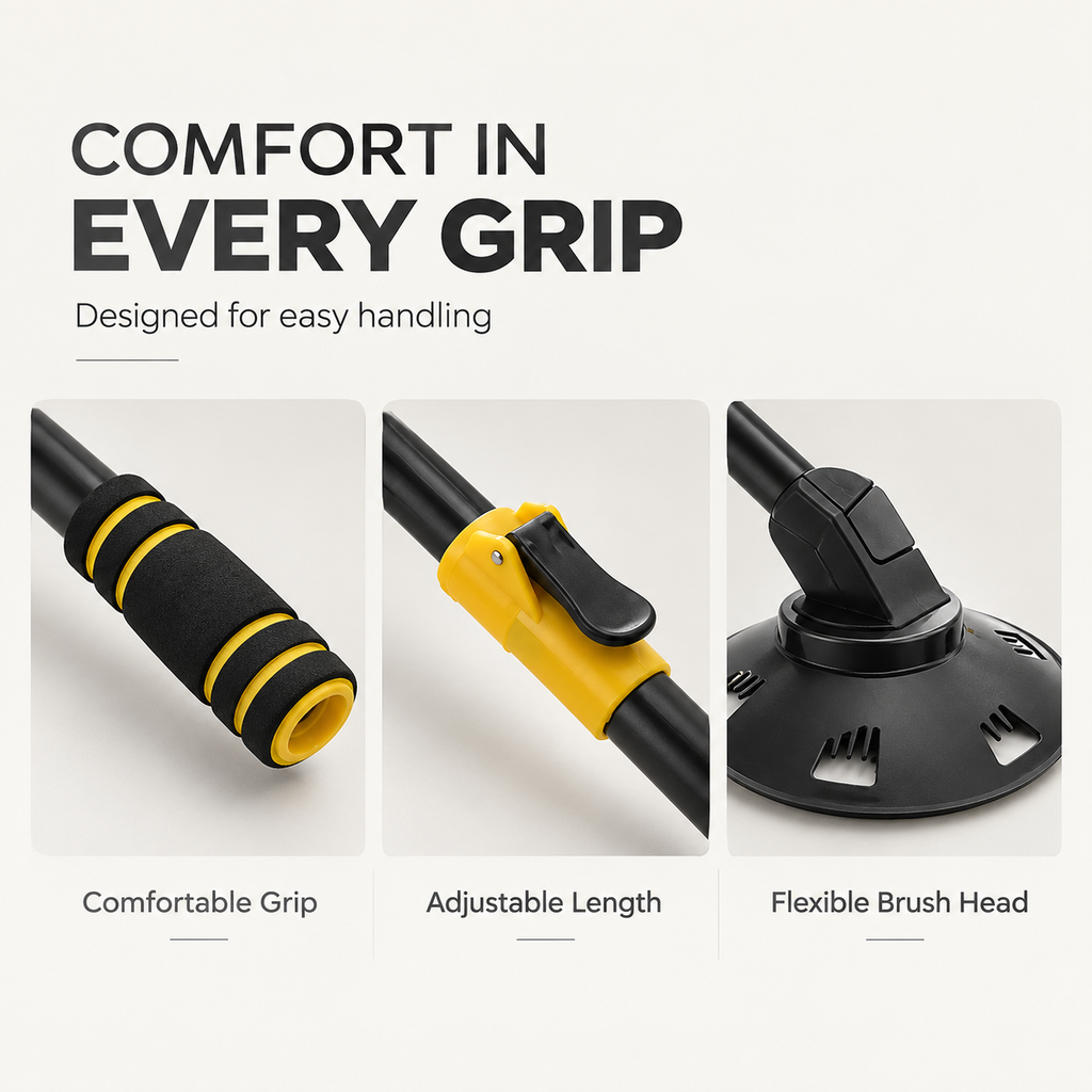 GlossDrive™ Curved Car Cleaning Brush with Extendable Telescopic Handle