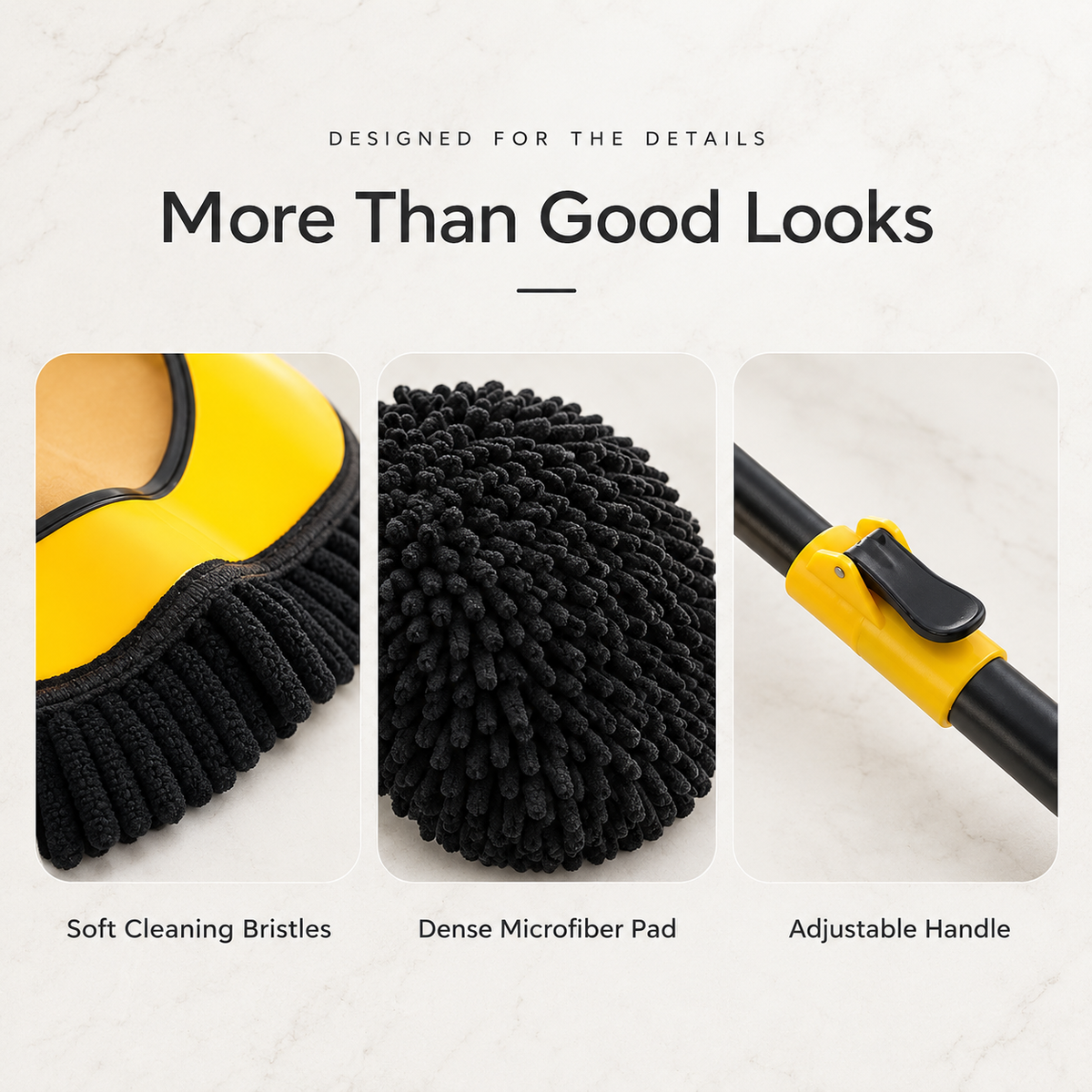 GlossDrive™ Curved Car Cleaning Brush with Extendable Telescopic Handle