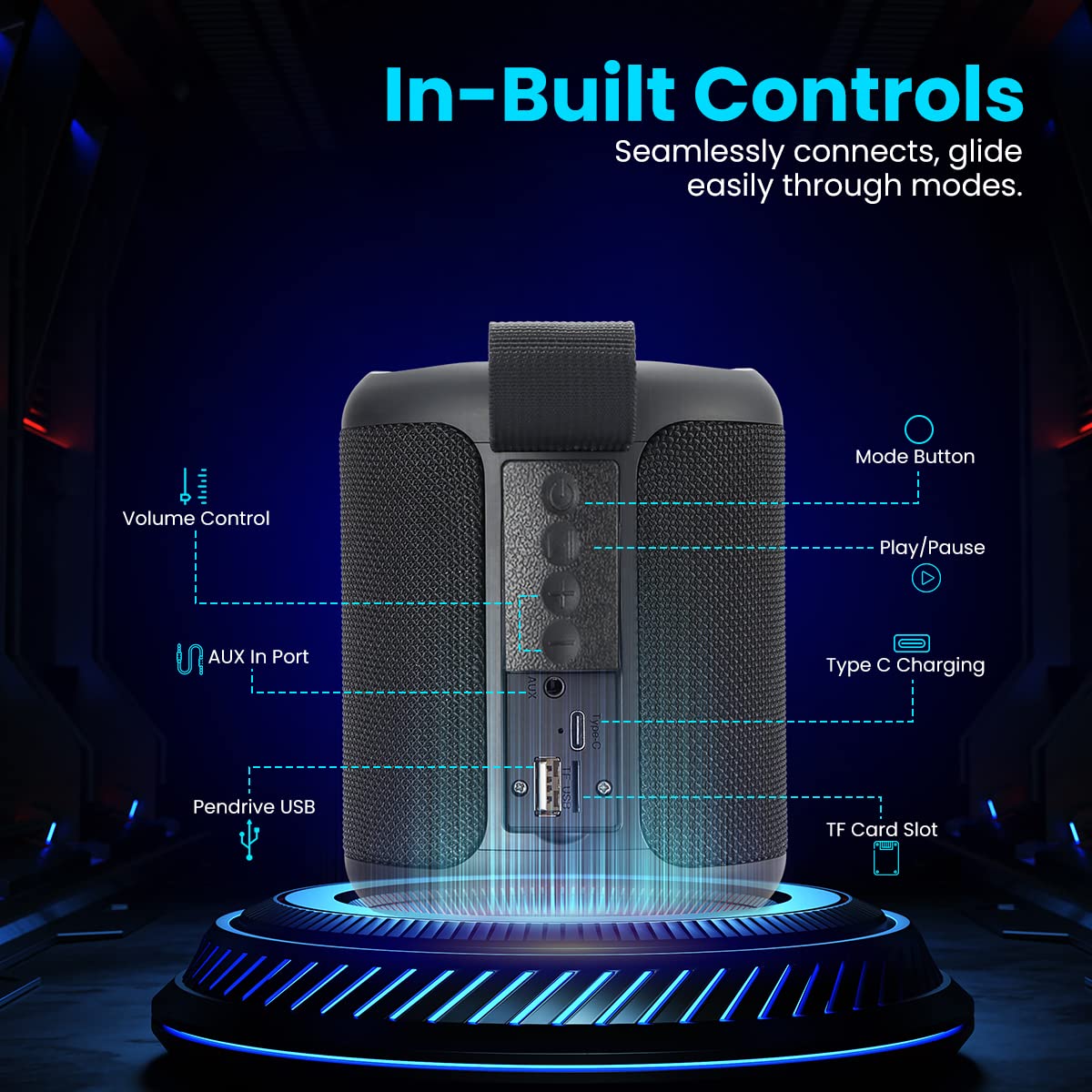 Portronics SoundDrum P 20W Portable Bluetooth Speaker