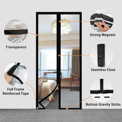 Gadget Brothers® Self-Sealing Magnetic Curtain for Doors. Blocks Insects & Outside Dust