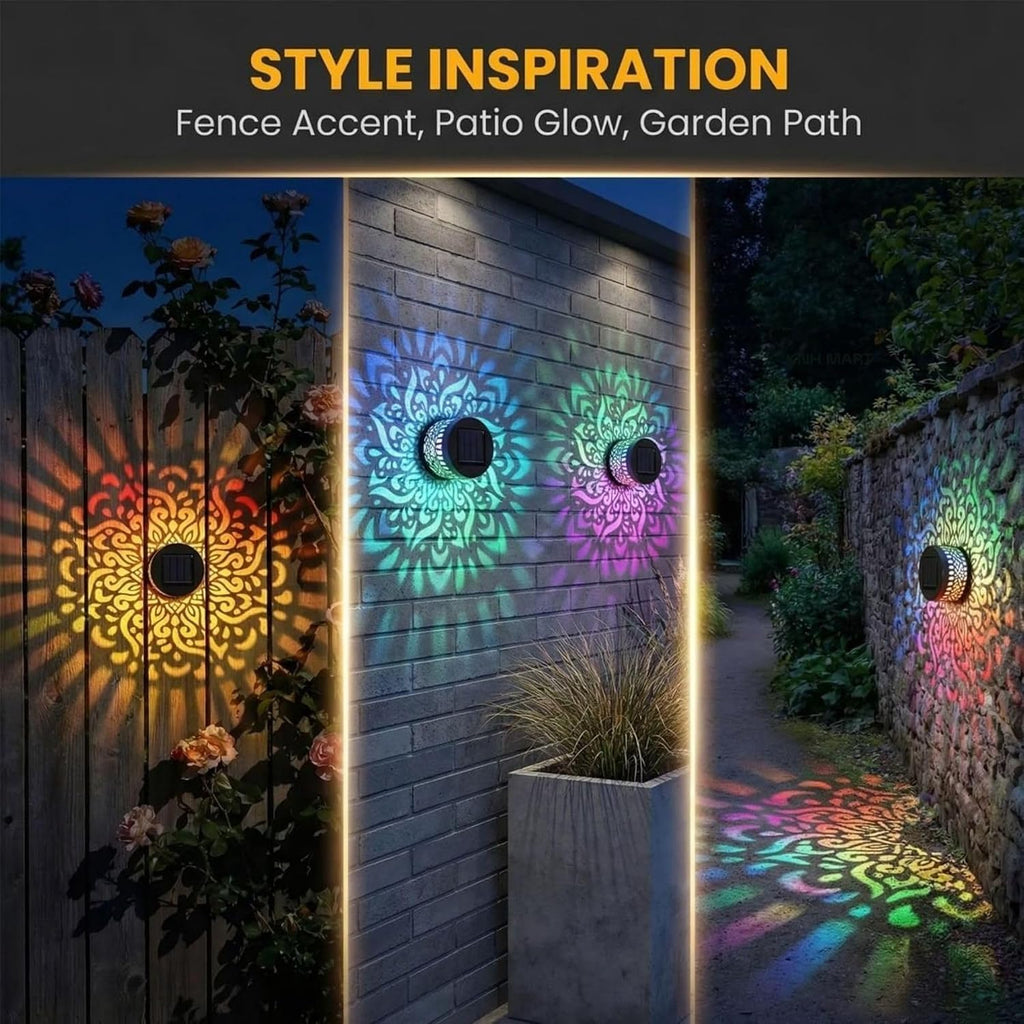 Gadget Brothers™ Outdoor Solar Mandala Light, Multicolor 7 Color Changing Projector Lamp