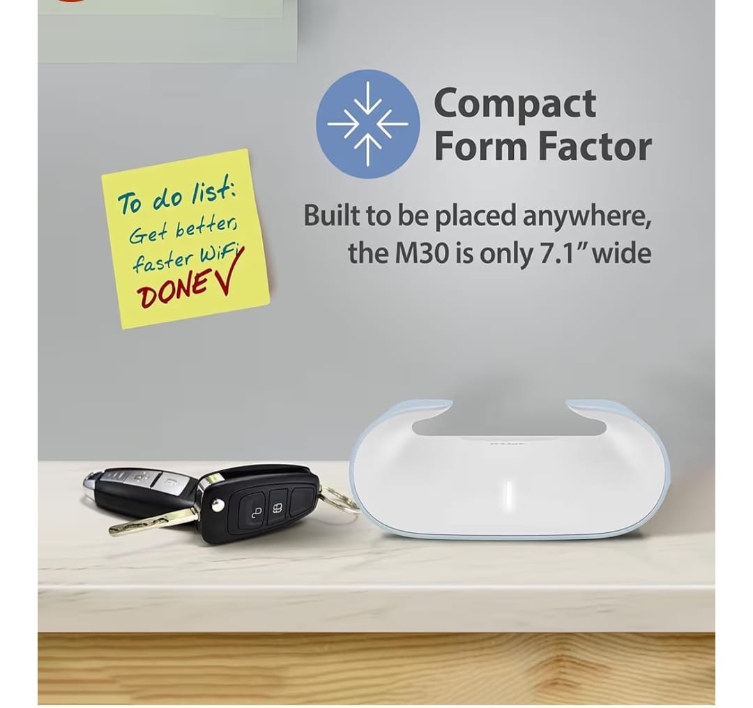 D-Link M30 |WiFi 6 Speed 3000 Mbps |Covers Upto 2800 Sq. Ft.|Dual Band |Gigabit Port|AI Powered Mesh Router |High-Performance |360 Degree Spherical Coverage|MTCTE Certified