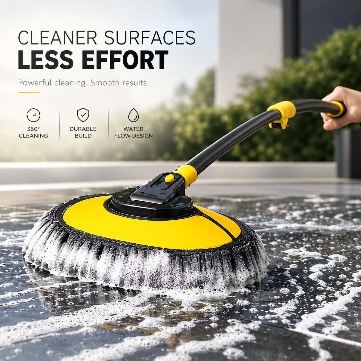 GlossDrive™ Curved Car Cleaning Brush with Extendable Telescopic Handle