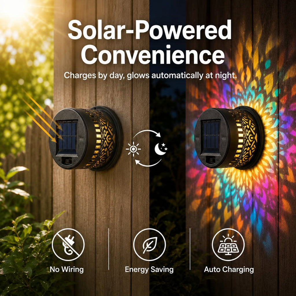 Gadget Brothers™ Outdoor Solar Mandala Light, Multicolor 7 Color Changing Projector Lamp