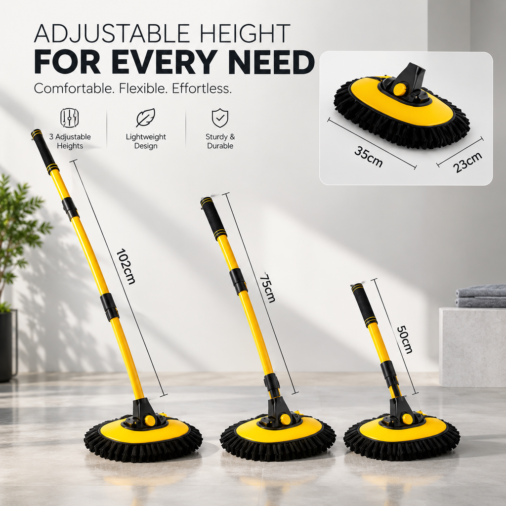 GlossDrive™ Curved Car Cleaning Brush with Extendable Telescopic Handle