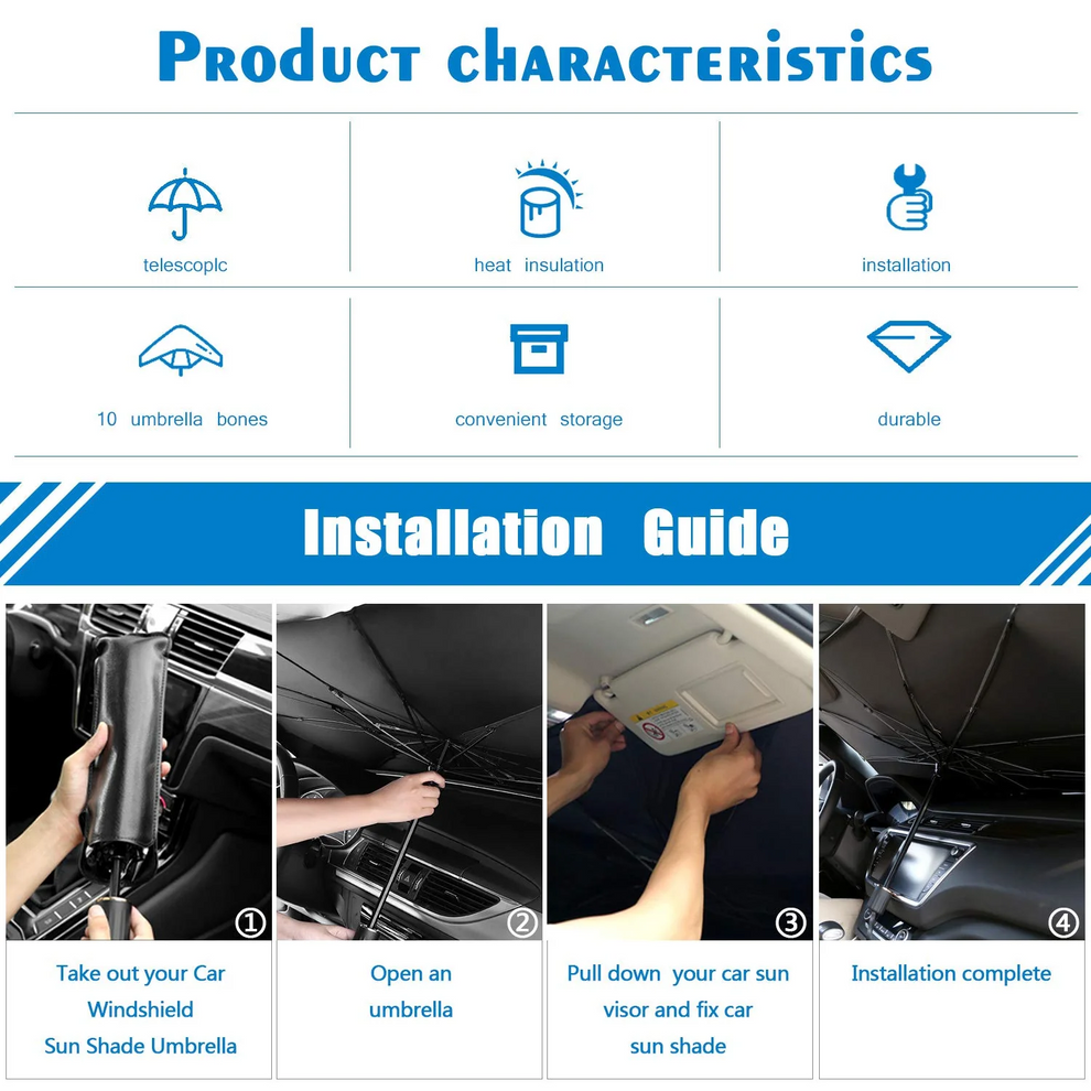 Gadget Brothers® Windshield Car Sunshade (Sedan & SUV)