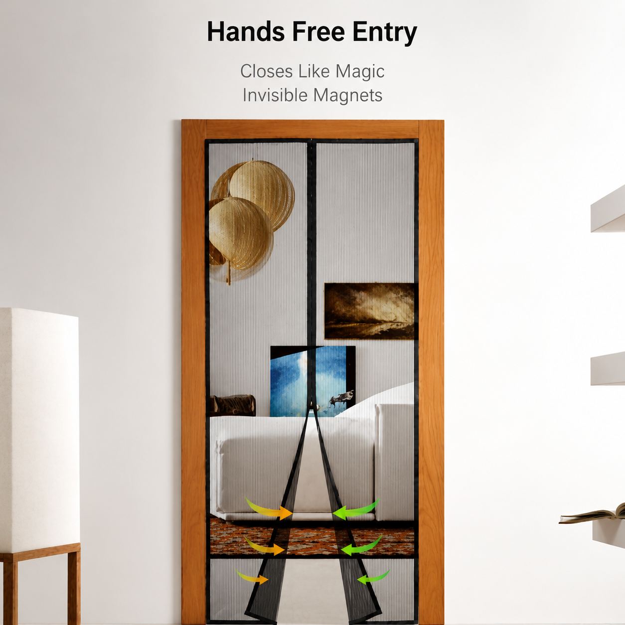 Gadget Brothers® Self-Sealing Magnetic Curtain for Doors. Blocks Insects & Outside Dust