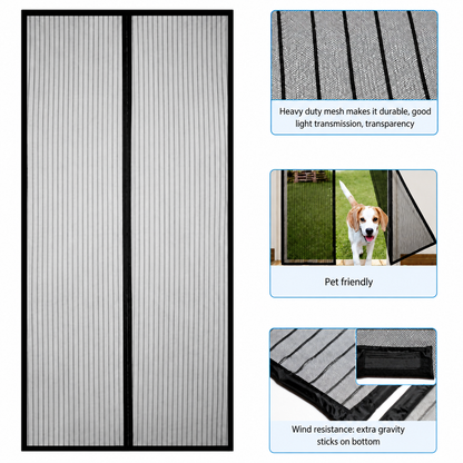 Gadget Brothers® Self-Sealing Magnetic Curtain for Doors. Blocks Insects & Outside Dust