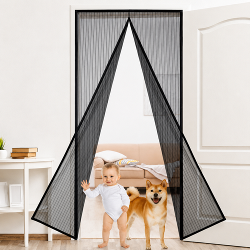 Gadget Brothers® Self-Sealing Magnetic Curtain for Doors. Blocks Insects & Outside Dust
